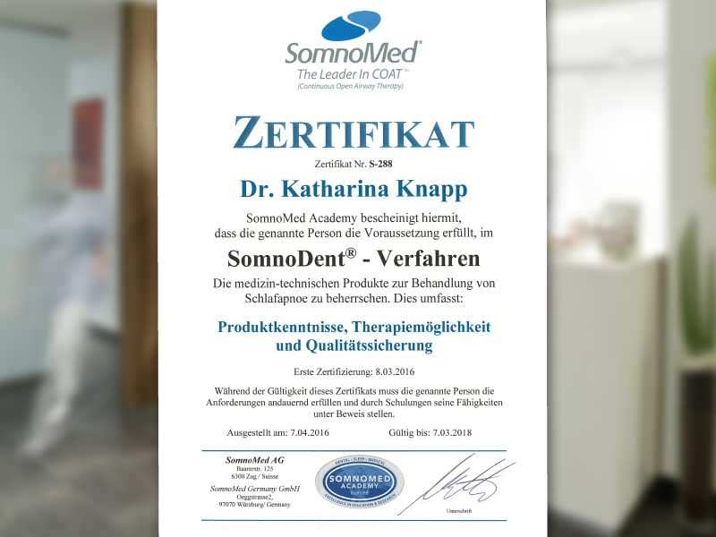 Zertifikat Dr. Katharina Knapp
